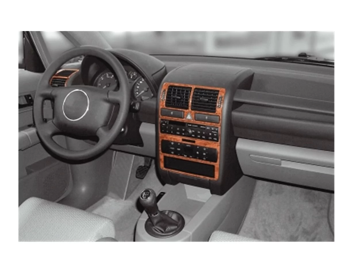Audi A2 02.00-01.05 3D súprava obloženia palubnej dosky interiéru 8-dielna súprava obloženia palubnej dosky - 1