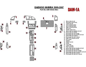 Daewoo Nubira 2000-2007 Kompletná sada, s interiérovou žiarovkou BD Dash Trim Kit - 1