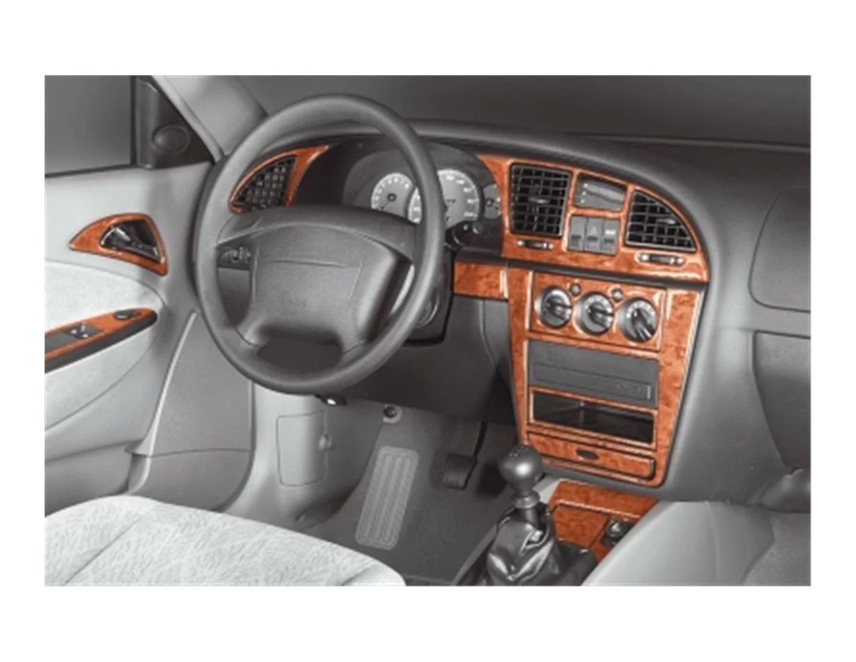 Daewoo Nubira II 07.99-02.04 Súprava obloženia palubnej dosky 3D interiéru Dekorácia palubnej dosky 23 dielov - 1
