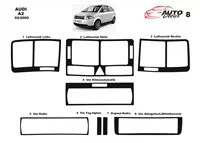 Audi A2 02.00-01.05 3D súprava obloženia palubnej dosky interiéru 8-dielna súprava obloženia palubnej dosky - 4 Audi A2 02.00-01.05 3D súprava obloženia palubnej dosky interiéru 8-dielna súprava obloženia palubnej dosky - 4
