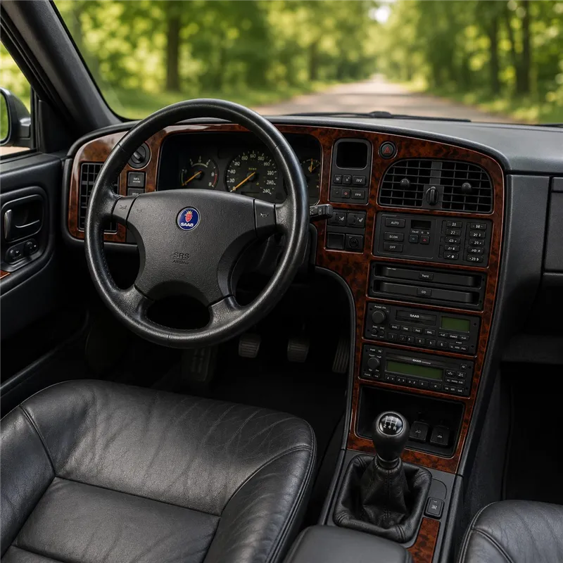 Saab 9000 1995–1996 Automatic Gearbox 3D sada dekorov interiéru palubnej dosky 11-dielna
