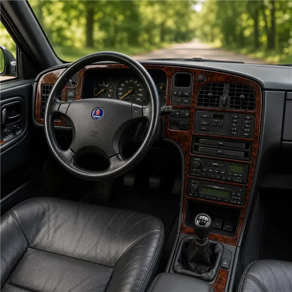 Saab 9000 1995–1996 Automatic Gearbox 3D sada dekorov interiéru palubnej dosky 11-dielna