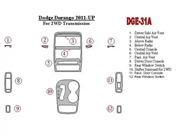 Dodge Durango 2011-UP Interiér BD Dash Trim Kit