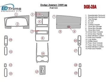 Dodge Journey 2009-UP Kompletná súprava interiéru BD Dash Trim Kit - 1
