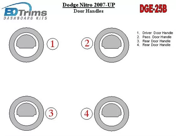 Dodge Nitro 2007-UP Interiérové dvere H?le Kryty Interiér BD Dash Trim Kit - 1