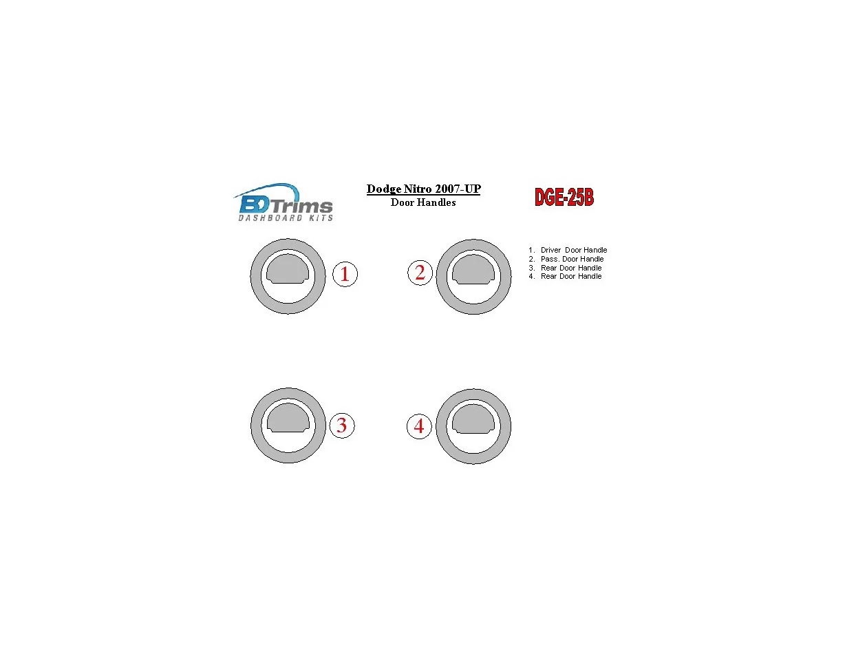 Dodge Nitro 2007-UP Interiérové dvere H?le Kryty Interiér BD Dash Trim Kit - 1
