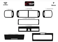 Audi A3 Typ 8L 08.00-03.03 3D súprava obloženia palubnej dosky interiéru 7-dielna súprava obloženia palubnej dosky - 2 Audi A3 Typ 8L 08.00-03.03 3D súprava obloženia palubnej dosky interiéru 7-dielna súprava obloženia palubnej dosky - 2