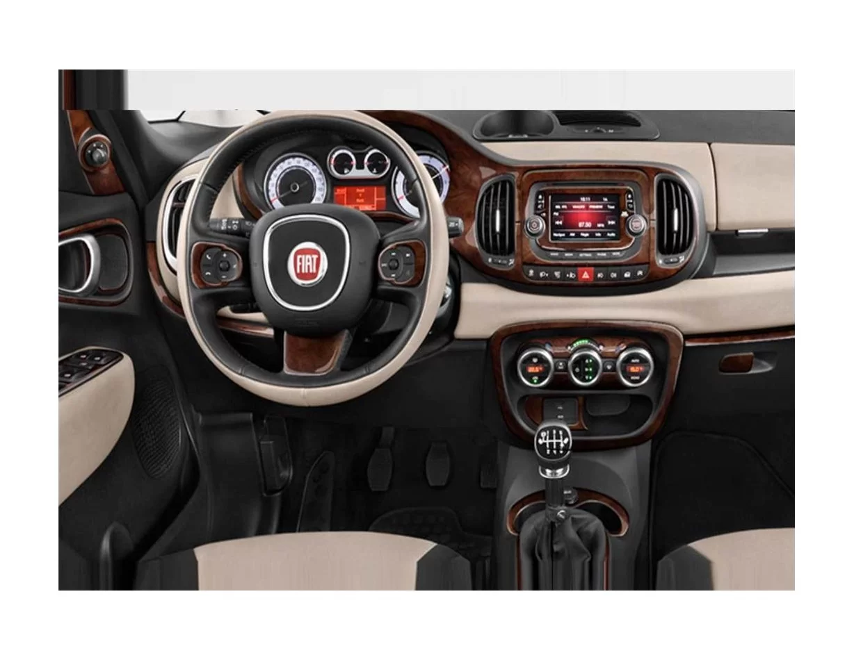 Fiat 500L 2012–2018 Súprava obloženia palubnej dosky 3D interiéru Dekorácia palubnej dosky 39 dielov - 1