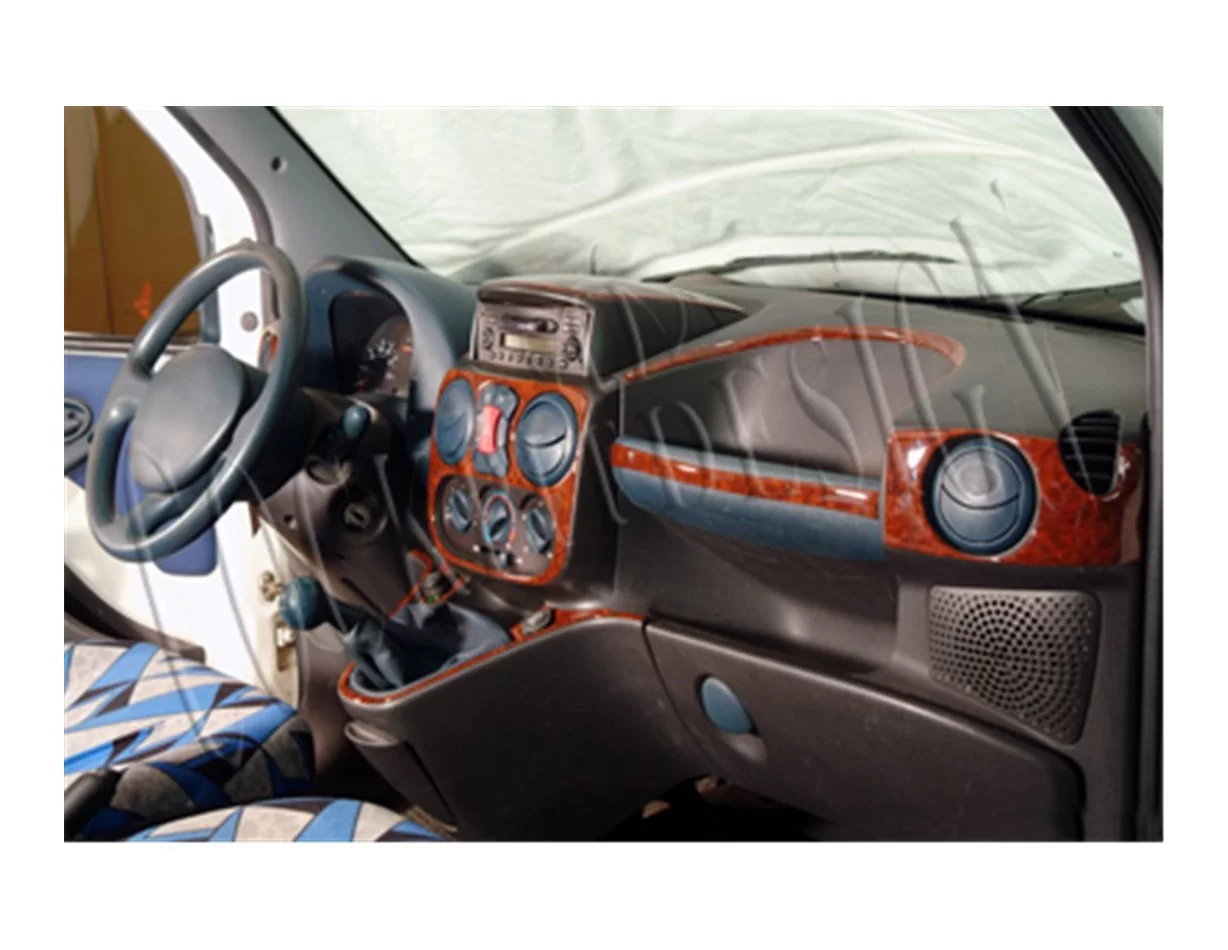 Fiat Doblo 01.01-08.09 Súprava obloženia palubnej dosky interiéru 3D Dekor na palubnú dosku 26 dielov - 1