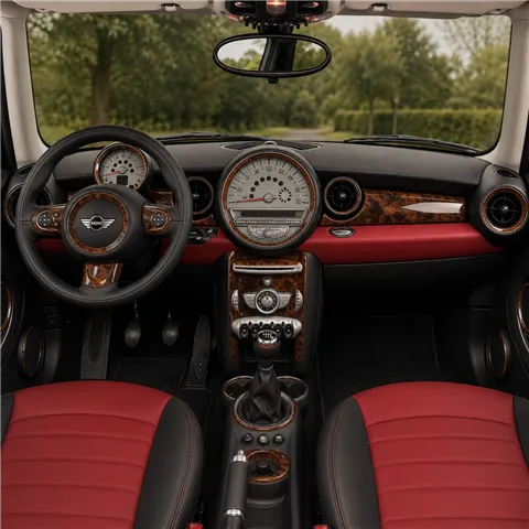 Mini Cooper Clubman R55 R56 R57 2007–2014 3D sada dekorov interiéru palubnej dosky 57-dielna