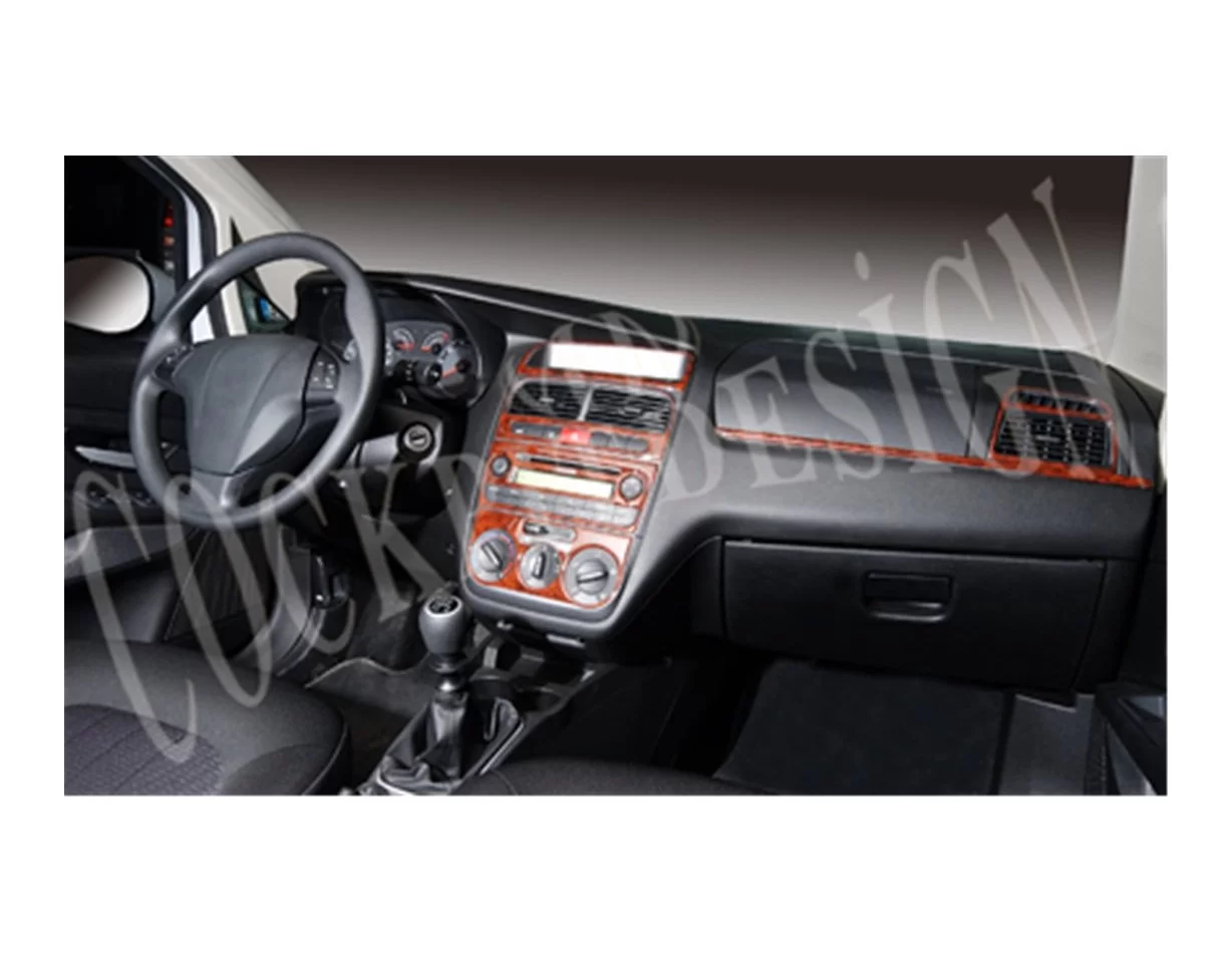 Fiat Linea 06.2007 Súprava obloženia palubnej dosky 3D interiéru Dekorácia palubnej dosky 10 dielov - 1