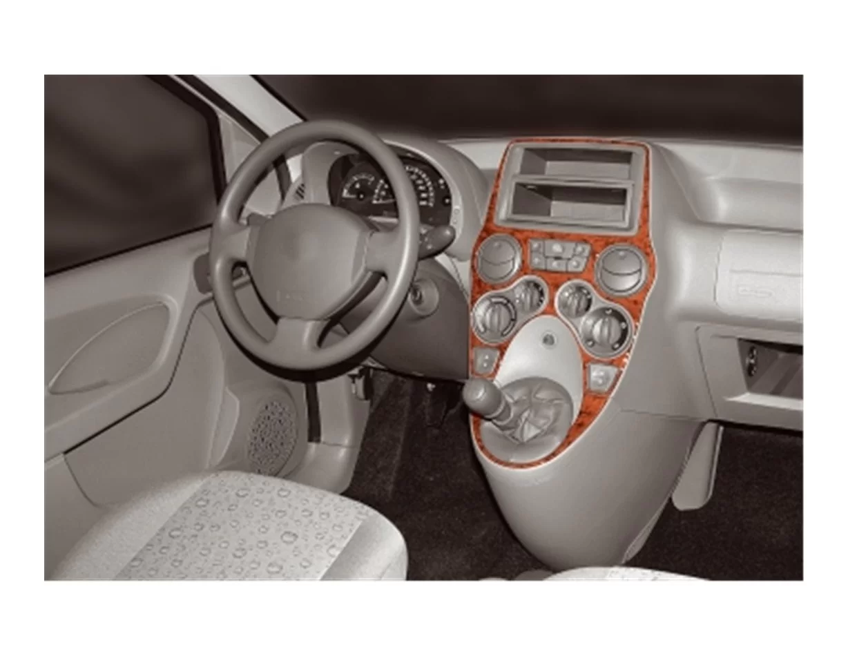 Fiat Panda 09.2003 Súprava obloženia palubnej dosky 3D interiéru Dekorácia palubnej dosky 2 diely - 1
