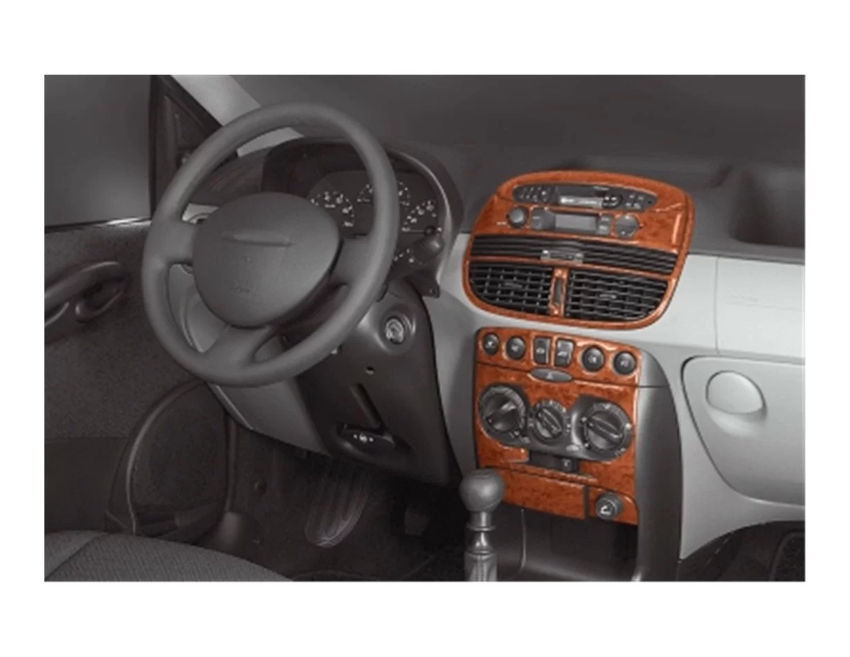 Fiat Punto 09.99-07.05 3D súprava obloženia palubnej dosky interiéru 9-dielna súprava obloženia palubnej dosky - 1