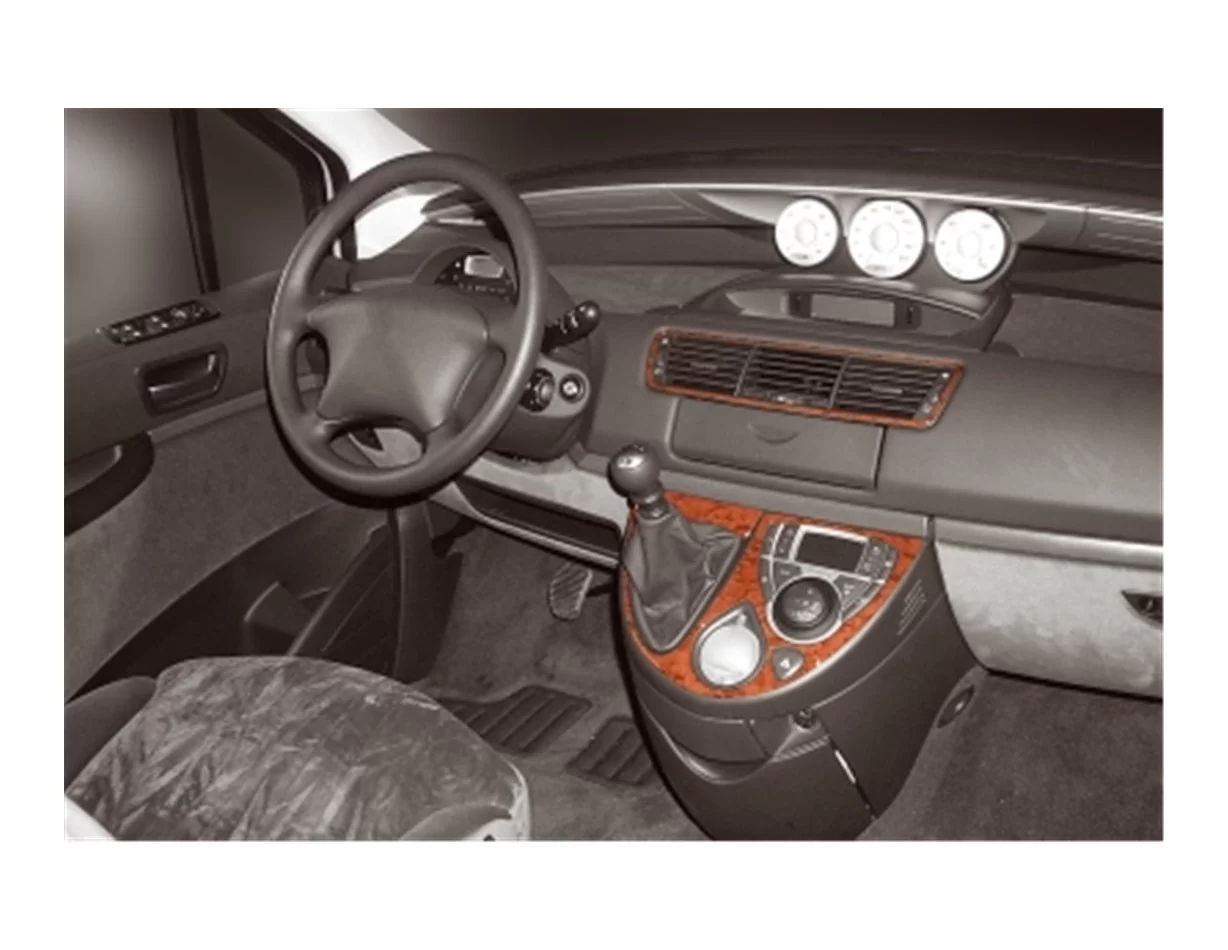 Fiat Ulysse 02.2002 Súprava obloženia palubnej dosky 3D interiéru Dekorácia palubnej dosky 4 diely - 1