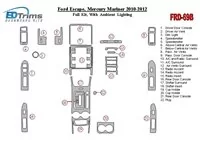 Ford Escape 2010-2012 Kompletná sada s osvetlením Okolité osvetlenie Interiér BD Dash Trim Kit - 1