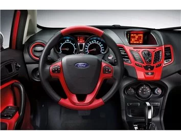 Ford Fiesta 2010-2017 Súprava 3D obloženia palubnej dosky interiéru Dekorácia palubnej dosky 20 dielov - 1