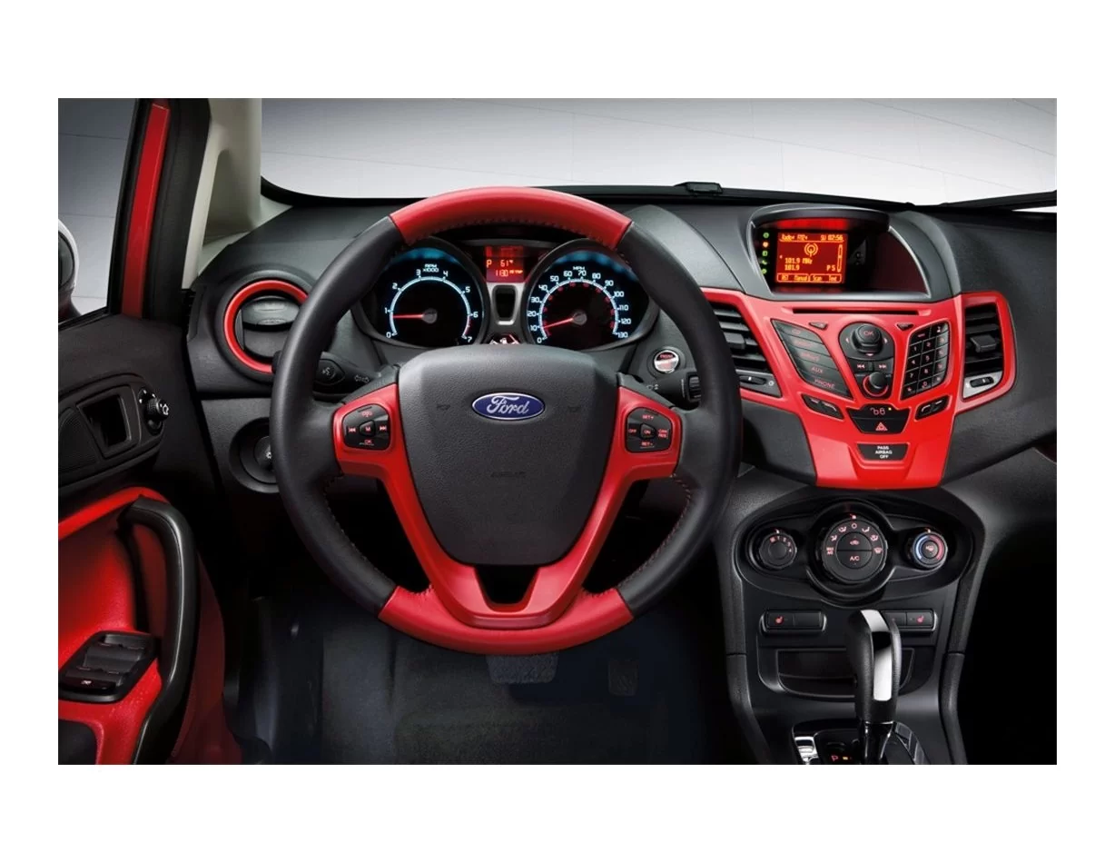 Ford Fiesta 2010-2017 Súprava 3D obloženia palubnej dosky interiéru Dekorácia palubnej dosky 20 dielov - 1