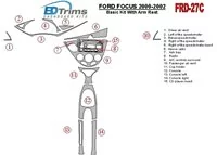 Základná súprava Ford Focus 2000-2002, s lakťovou opierkou, 2 a 4 dvere, súprava 14 dielov Interiér BD Dash Trim Kit - 1 Základná súprava Ford Focus 2000-2002, s lakťovou opierkou, 2 a 4 dvere, súprava 14 dielov Interiér BD Dash Trim Kit - 1