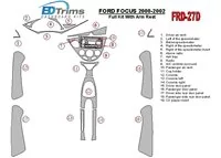 Kompletná sada Ford Focus 2000-2002, s lakťovou opierkou, 4 dvere, sada 18 dielov Interiér BD Dash Trim Kit - 1
