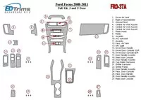 Kompletná súprava Ford Focus 2008-2011, 3 a 5-dverový interiér BD Dash Dekor Kit - 1
