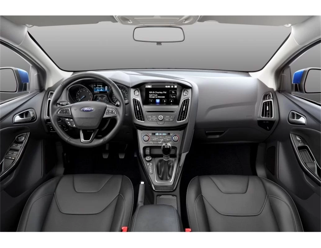 Ford Focus 2015-2017 Súprava 3D obloženia palubnej dosky interiéru Dekorácia palubnej dosky 16 dielov - 1
