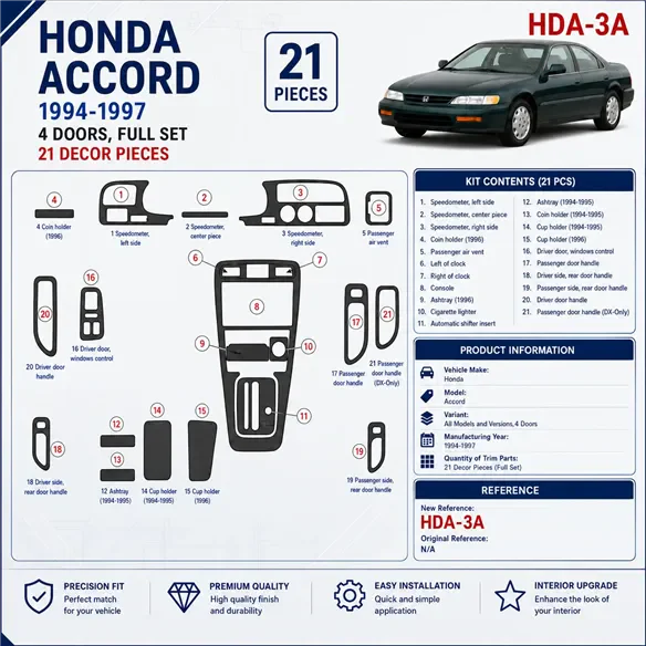 Honda Pilot 2005–2005 kompletná sada; bez navigácie NAVI system 3D sada dekorov interiéru palubnej dosky kompletná sada / podľa 