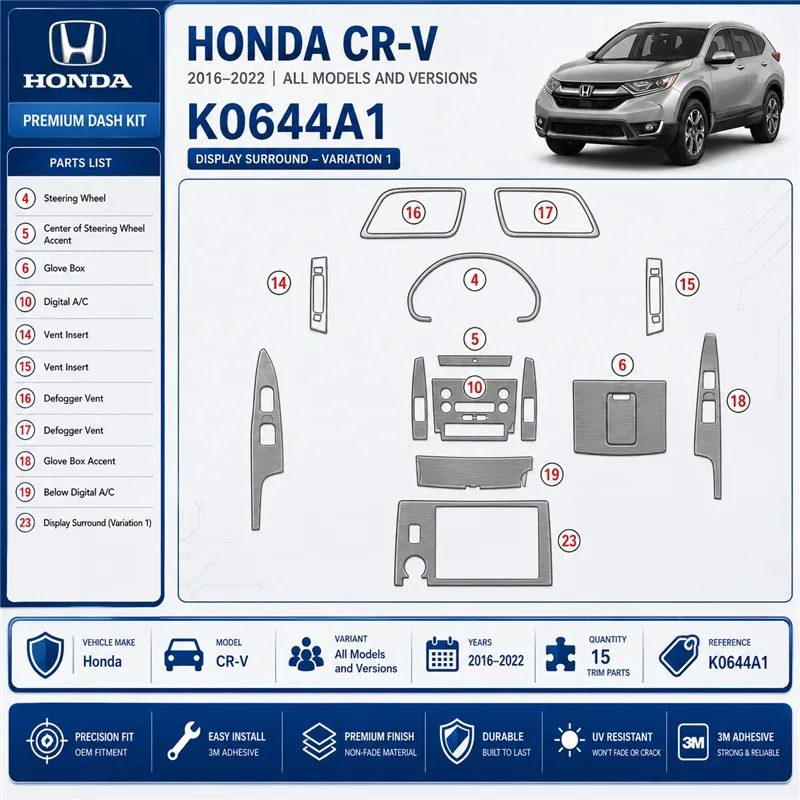 Honda CR-V 2016–2022 3D sada dekorov interiéru palubnej dosky 15-dielna