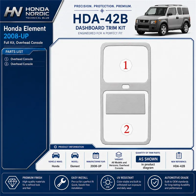 Honda Element od 2008 Overhead Console 3D sada dekorov interiéru palubnej dosky podľa produktového nákresu