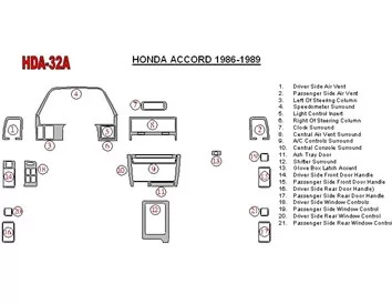 Honda Accord 1986-1989 Kompletná súprava interiéru BD Dash Trim Kit - 2
