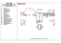 Honda Accord 1990-1993 2 dvere, kompletná sada, sada 18 dielov Interiér BD Dash Trim Kit - 1 Honda Accord 1990-1993 2 dvere, kompletná sada, sada 18 dielov Interiér BD Dash Trim Kit - 1
