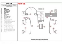 Honda Accord 1990-1993 4 dvere, kompletná sada, sada 25 dielov Interiér BD Dash Trim Kit - 1 Honda Accord 1990-1993 4 dvere, kompletná sada, sada 25 dielov Interiér BD Dash Trim Kit - 1