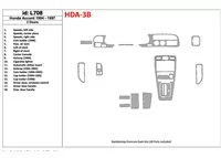 Honda Accord 1994-1997 2 dvere, kompletná sada, sada 18 dielov Interiér BD Dash Trim Kit - 1 Honda Accord 1994-1997 2 dvere, kompletná sada, sada 18 dielov Interiér BD Dash Trim Kit - 1