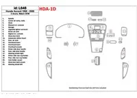 Honda Accord 1998-2000 2 dvere, Mtach OEM, sada 22 dielov Interiér BD Dash Trim Kit - 1 Honda Accord 1998-2000 2 dvere, Mtach OEM, sada 22 dielov Interiér BD Dash Trim Kit - 1