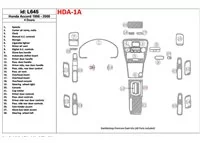 Honda Accord 1998-2000 4 dvere, kompletná sada, sada 28 dielov Interiér BD Dash Trim Kit - 1 Honda Accord 1998-2000 4 dvere, kompletná sada, sada 28 dielov Interiér BD Dash Trim Kit - 1