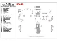Honda Accord 2001-2002 2 dvere, základná sada, sada 26 dielov Interiér BD Dash Trim Kit - 1 Honda Accord 2001-2002 2 dvere, základná sada, sada 26 dielov Interiér BD Dash Trim Kit - 1