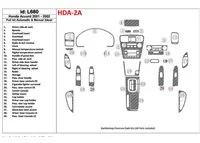 Honda Accord 2001-2002 2 dvere, kompletná sada, sada 27 dielov Interiér BD Dash Trim Kit - 1 Honda Accord 2001-2002 2 dvere, kompletná sada, sada 27 dielov Interiér BD Dash Trim Kit - 1
