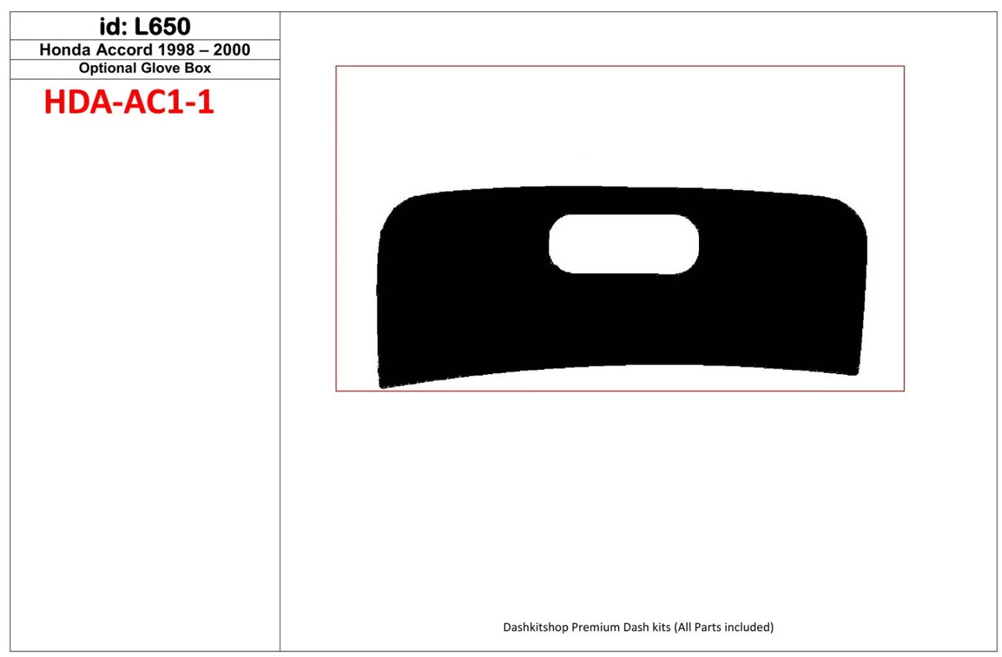 Žhaviaca skrinka Honda Accord 2001-2002, 1 sada dielov Interiér BD Dash Trim Kit - 1