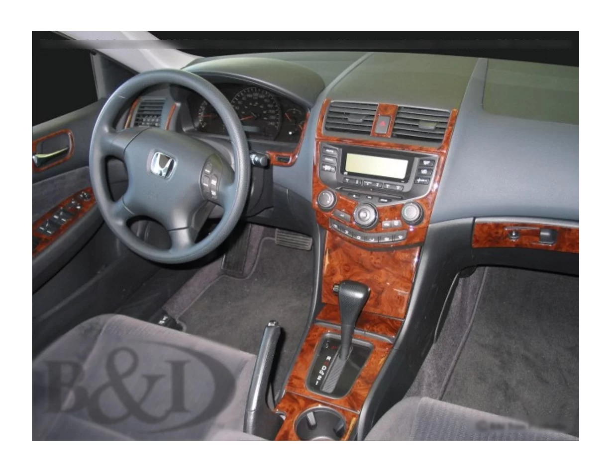 Honda Accord 2003-2007 Kompletná sada, so systémom NAVI, 4-dverový interiér BD Dash Trim Kit - 1