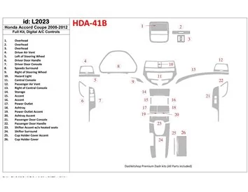 Honda Accord 2008-2012, kompletná súprava, 2 dvere (kupé), súprava automatickej regulácie klimatizácie interiéru BD - 1
