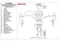 Honda Accord 2008-2012 Kompletná sada, 2 dvere (kupé), automatické ovládanie AC, so systémom NAVI Interiér BD Dash Trim Kit - 1 Honda Accord 2008-2012 Kompletná sada, 2 dvere (kupé), automatické ovládanie AC, so systémom NAVI Interiér BD Dash Trim Kit - 1