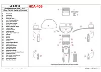 Honda Accord 2008-2012, kompletná súprava, 4 dvere, automatické ovládanie AC interiéru BD Dash Trim Kit - 1 Honda Accord 2008-2012, kompletná súprava, 4 dvere, automatické ovládanie AC interiéru BD Dash Trim Kit - 1