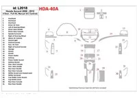 Honda Accord 2008-2012, kompletná sada, 4 dvere, manuálna prevodovka AC ovládanie interiéru BD Dash Trim Kit - 1 Honda Accord 2008-2012, kompletná sada, 4 dvere, manuálna prevodovka AC ovládanie interiéru BD Dash Trim Kit - 1