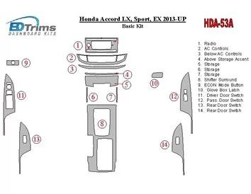 Honda Accord 2013-UP Základná súprava interiéru BD Dash Trim Kit