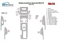Honda Accord 2013-UP Základná súprava interiéru BD Dash Trim Kit - 2 Honda Accord 2013-UP Základná súprava interiéru BD Dash Trim Kit - 2
