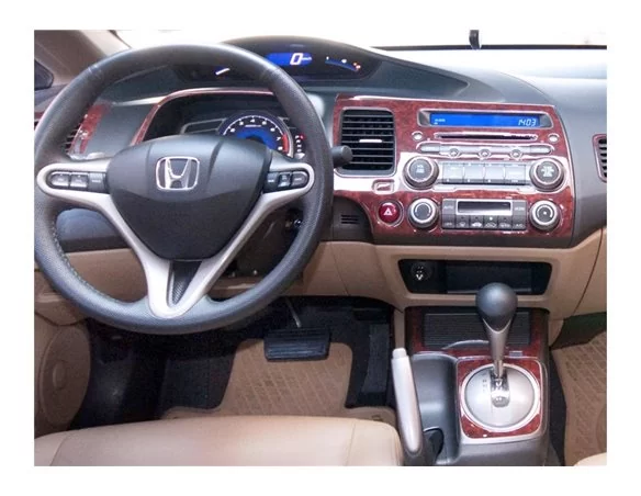 Honda Civic 06.06-12.11 Súprava obloženia palubnej dosky 3D interiéru Dekorácia palubnej dosky 16 dielov - 1