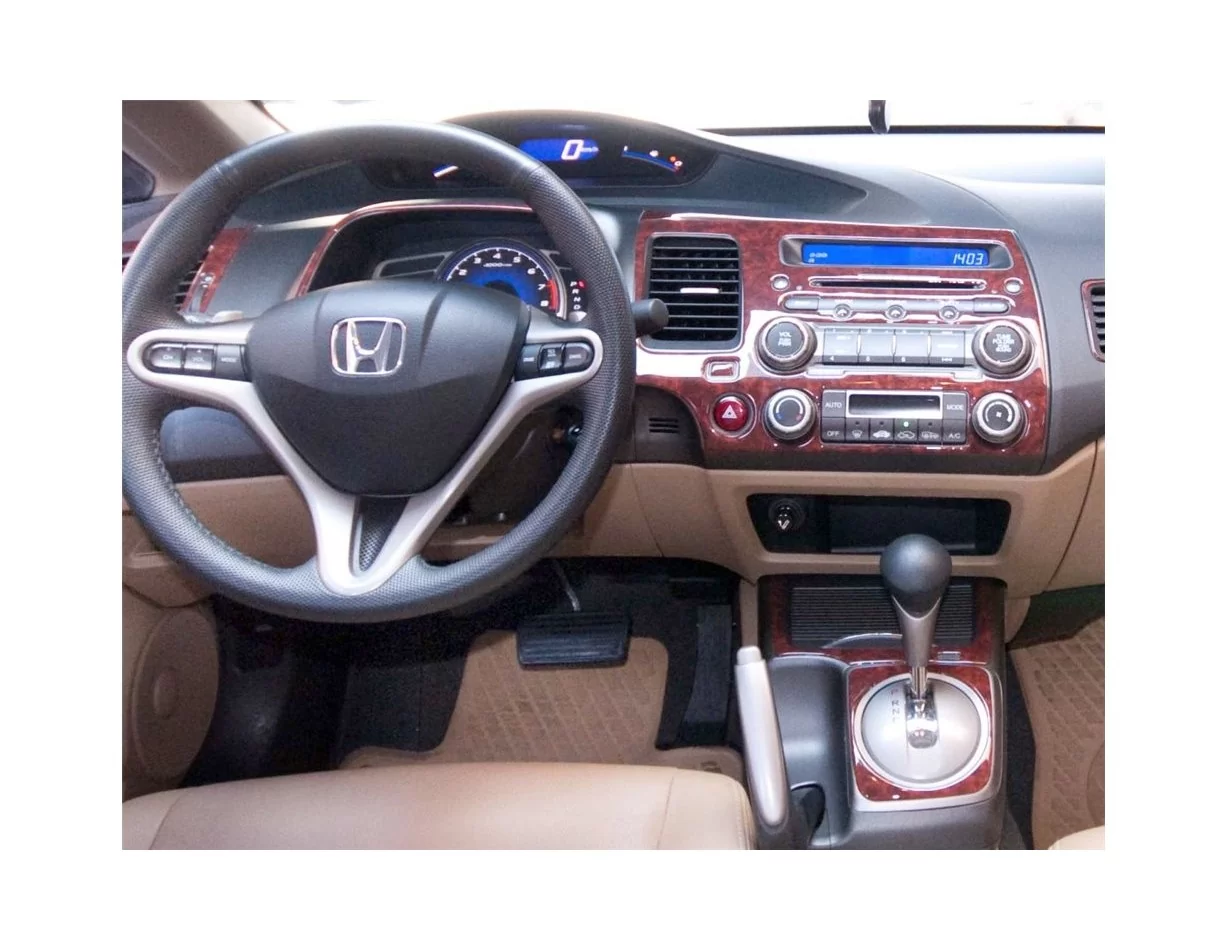 Honda Civic 06.06-12.11 Súprava obloženia palubnej dosky 3D interiéru Dekorácia palubnej dosky 16 dielov - 1