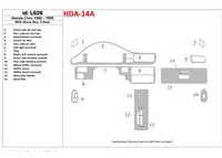 Honda Civic 1992-1995 2-dverová, s interiérovou žiarovkou BD Dash Trim Kit - 1