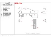 Honda Civic 1992-1995 2-dverové, bez žeraviacej skrinky Interiér BD Dash Trim Kit - 1