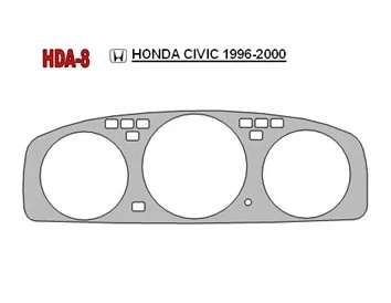 Honda Civic 1992-1995 Cluster Insert Interior BD Dash Trim Kit - 1