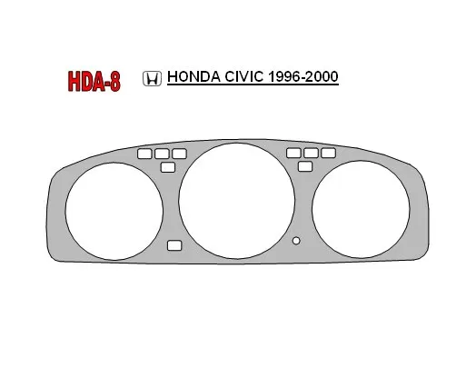 Honda Civic 1992-1995 Cluster Insert Interior BD Dash Trim Kit - 1